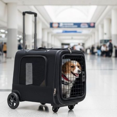 Pet Travel Carrier with Wheels for Long Airport Layovers