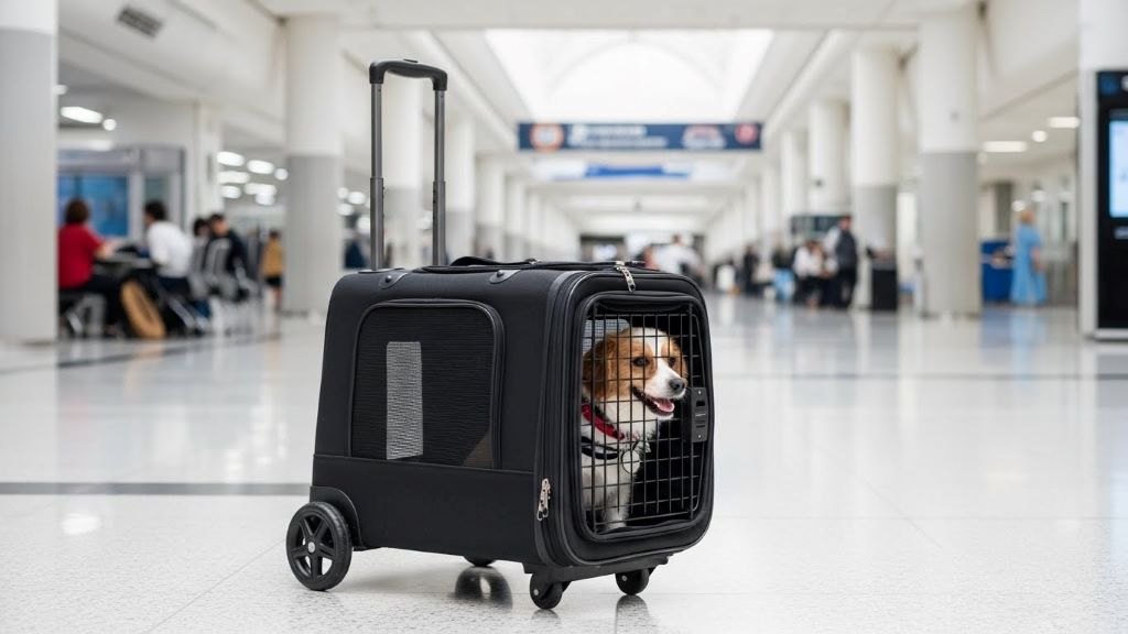 Pet Travel Carrier with Wheels for Long Airport Layovers